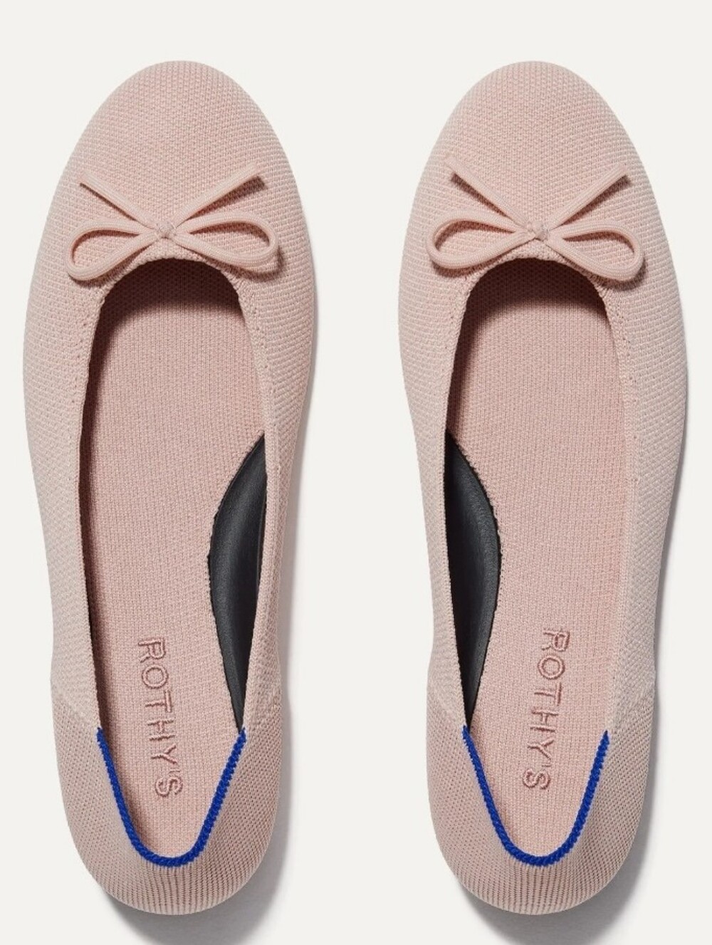 ROTHY'S "The Ballet Flat" in Ballerina Pink with Bow Sz 9.5 Retsil $99 NWOT